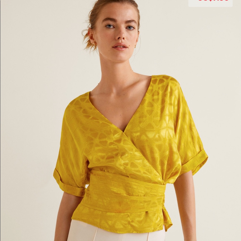 Mango blouse in gold yellow